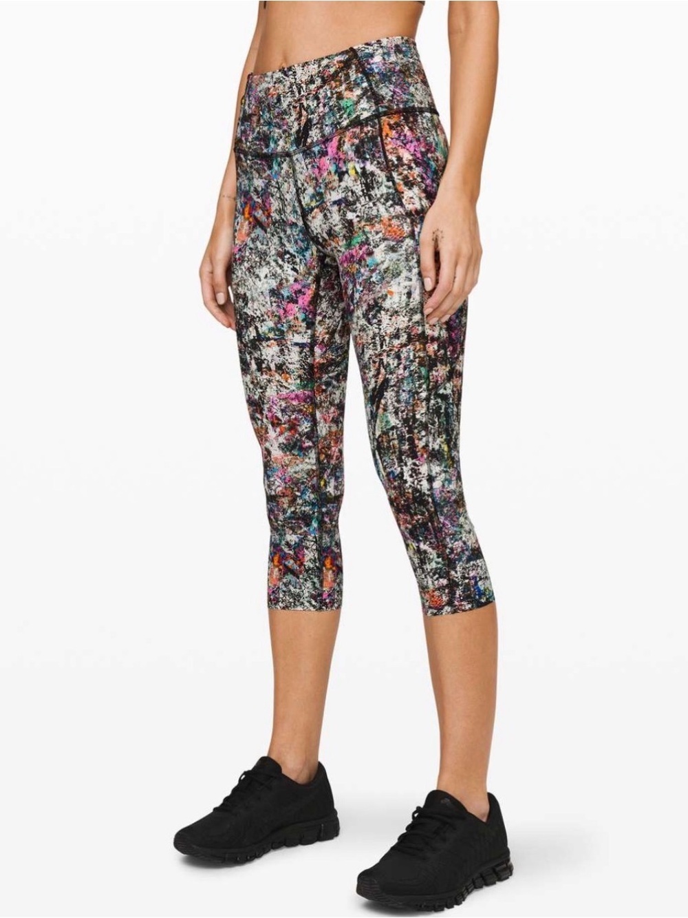 Lululemon Fast and Free Crop II Leggings 19" *Nulux Vitalize Multi Size 6 Run